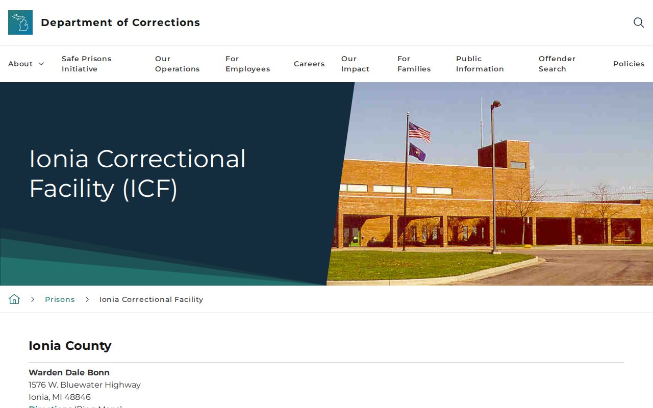 Official Ionia Correctional Facility release-record starting point