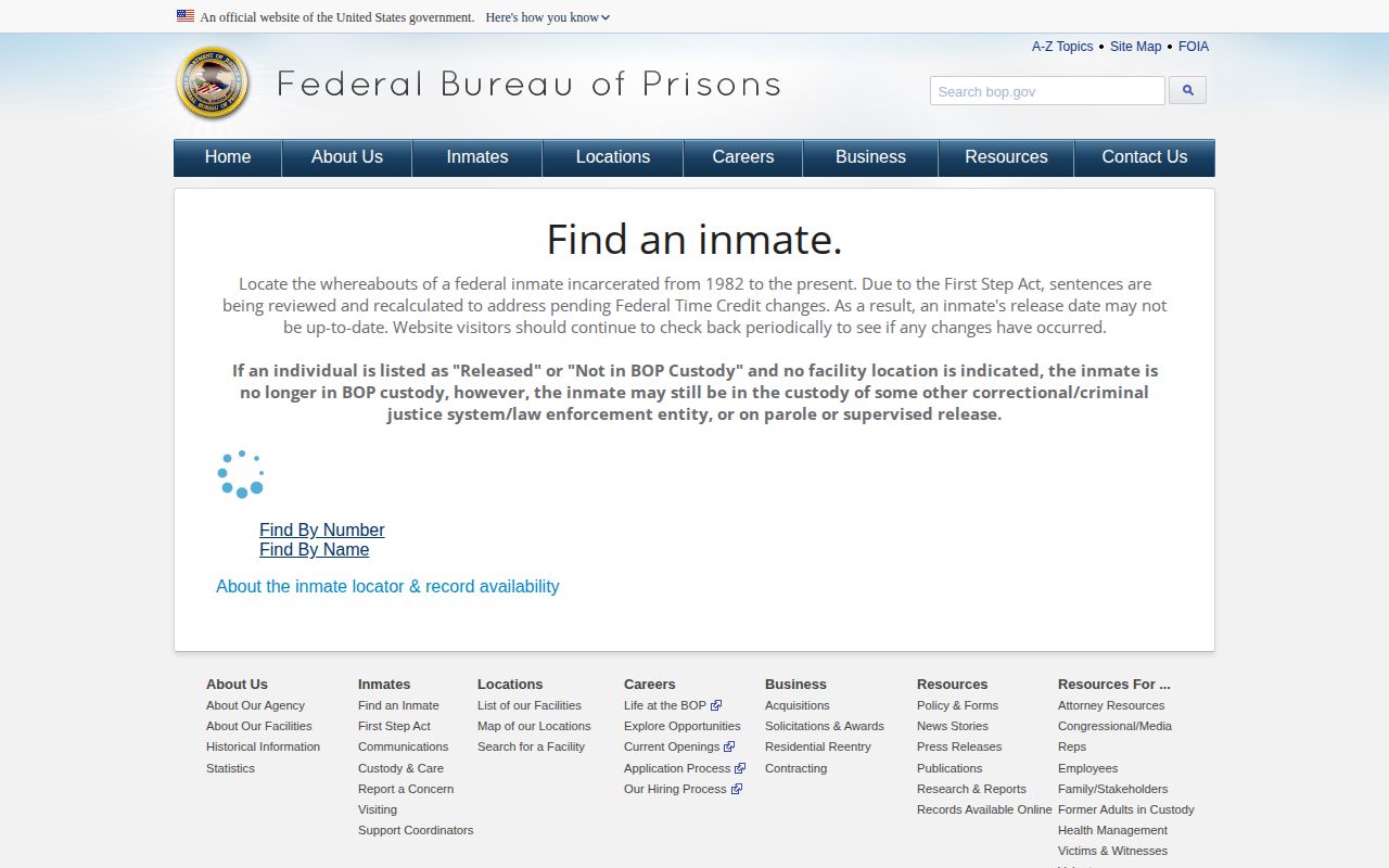 Ionia County released inmates federal BOP release locator