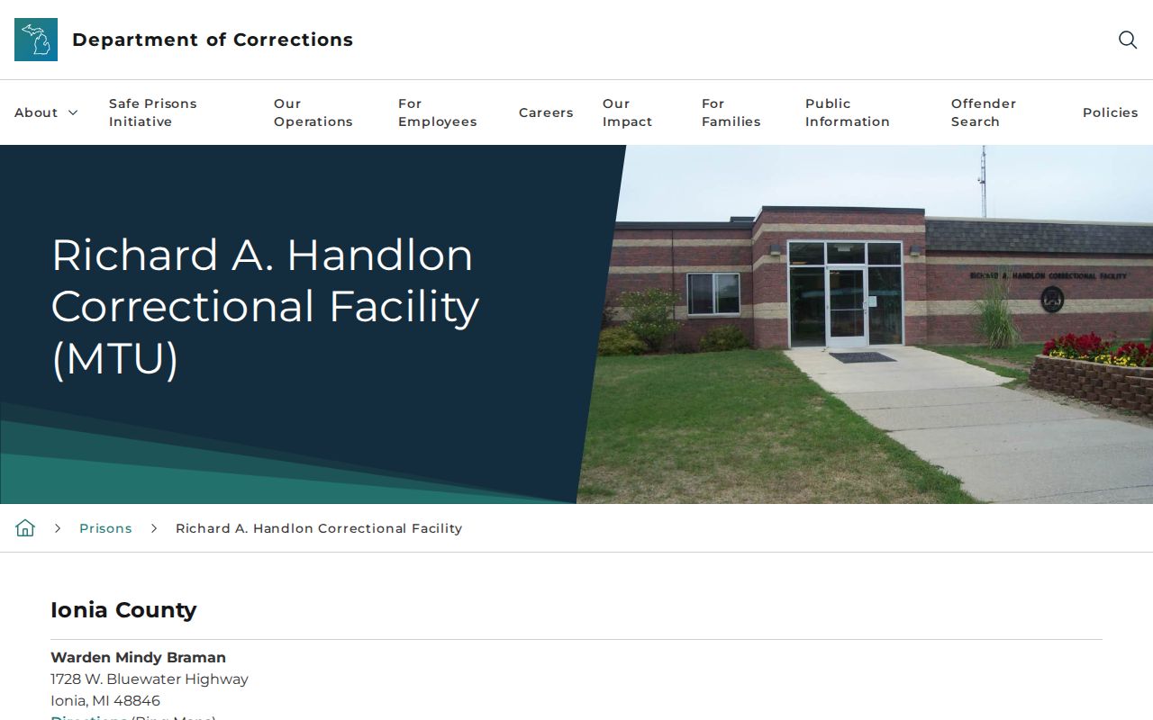 Official Richard A. Handlon Correctional Facility release-record source